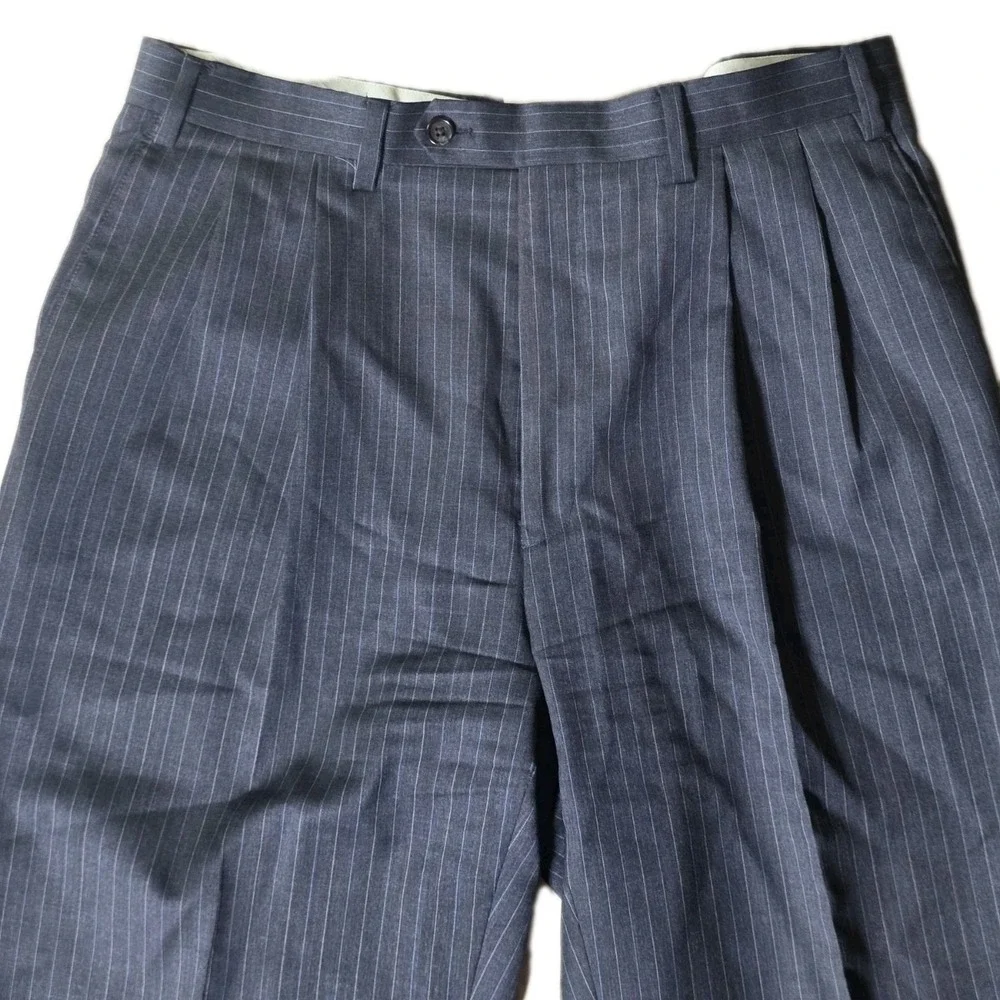 Ralph Lauren Suit Mens 42L Charcoal Gray 2B Wool 2 Piece PLEATED Pants 36 x 33 - Picture 10 of 16
